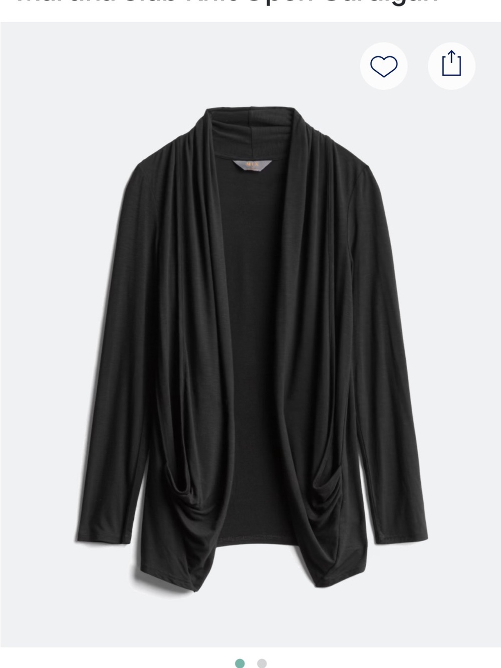MIX BY 41 HAWTHORN 

Martina Slub Knit Open Cardigan
M | Black